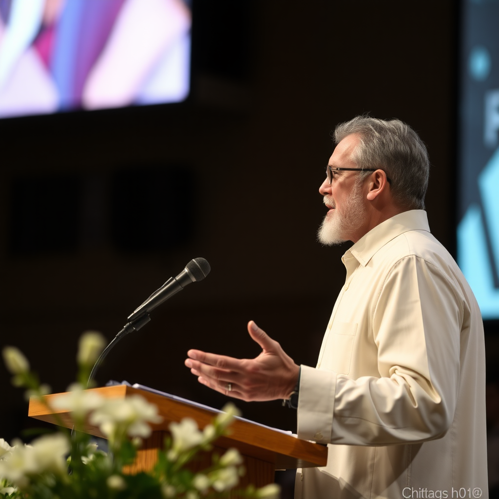 A preacher giving a sermon