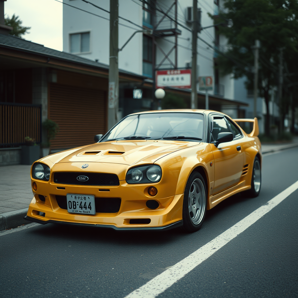 the car is parked on the side of the road, inspired by Taiyō Matsumoto, tumblr, restomod, nd4, c4