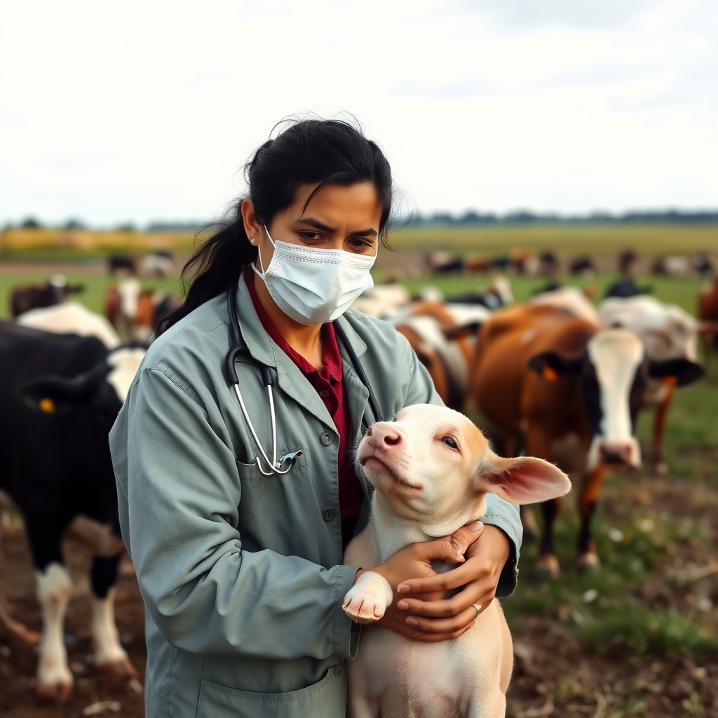 human, veterinarian, farm, cattle