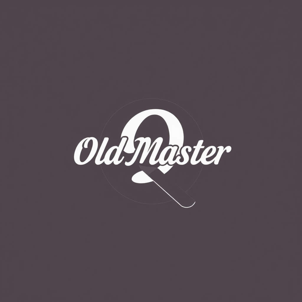 Draw a logo for Old Master Q fast food restaurant.