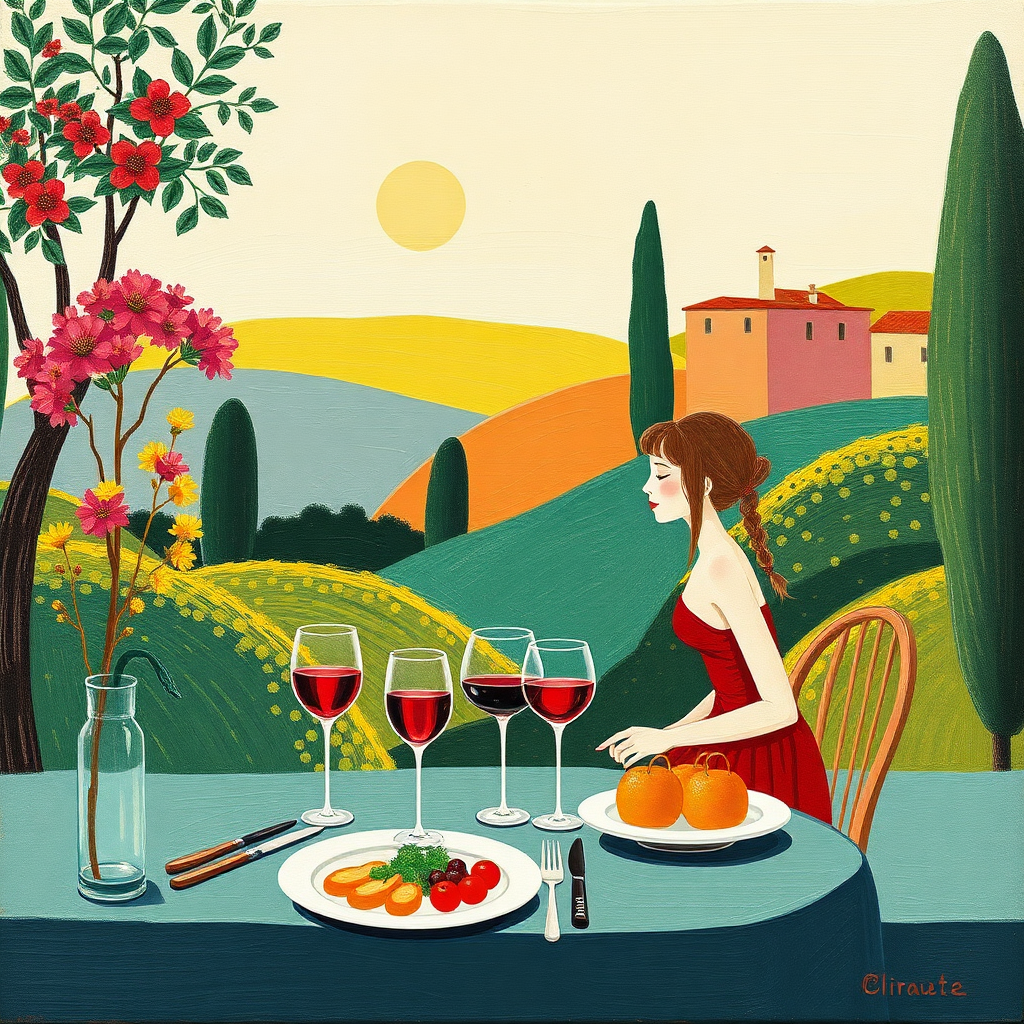 minimalist painting provence bon vivant epicurean colorful  
alice van de walle