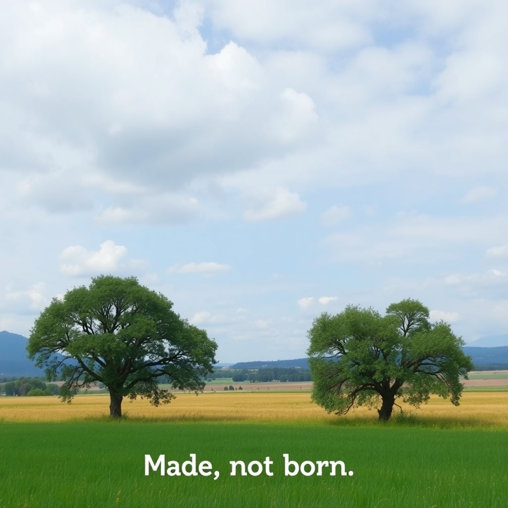 "Made, not born."