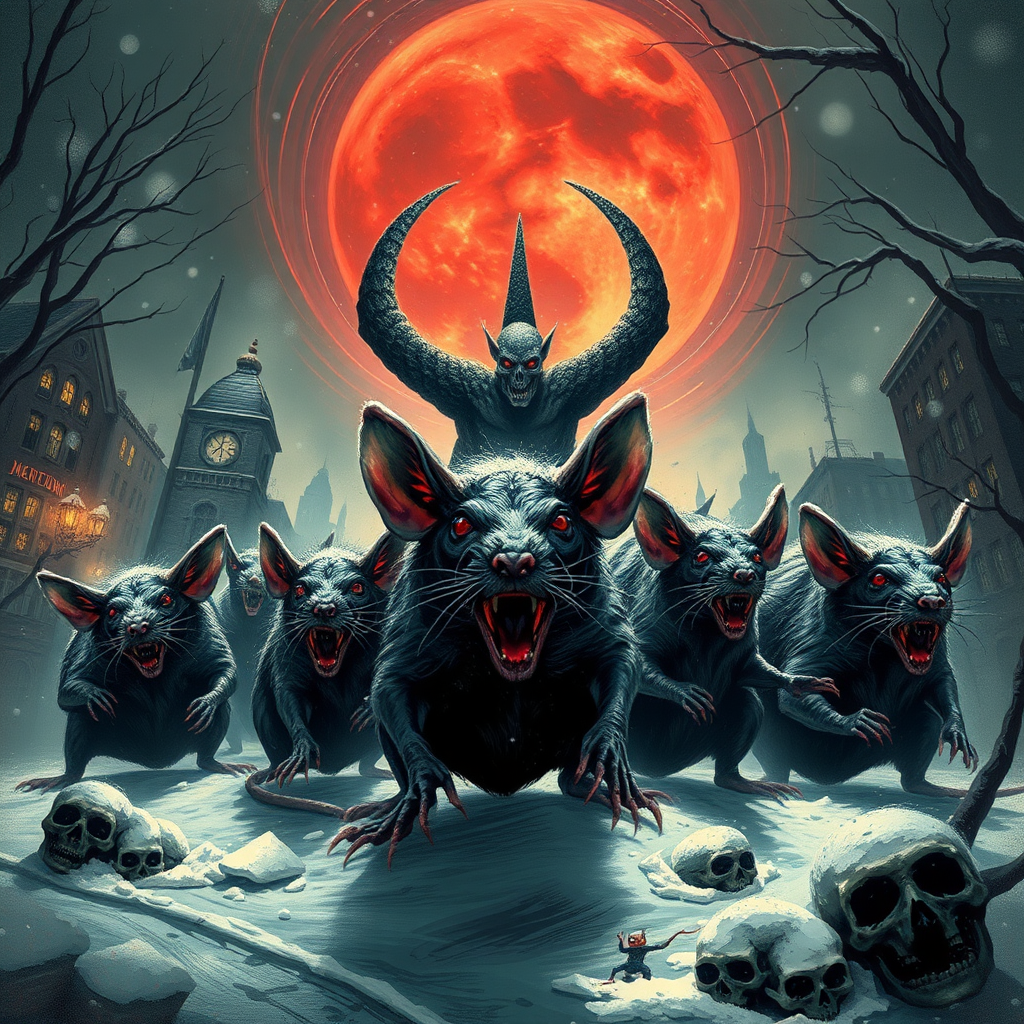 Demon rats invading Boston, Satan, blizzard, ancient aliens, conspiracy theories, cryptid, sinister, occult