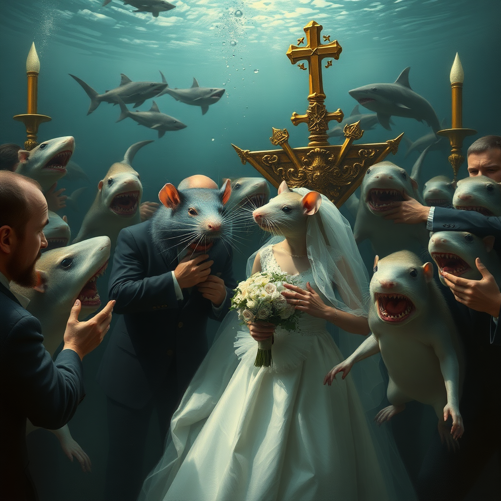 A rat wedding being attacked by sharks, Catholic