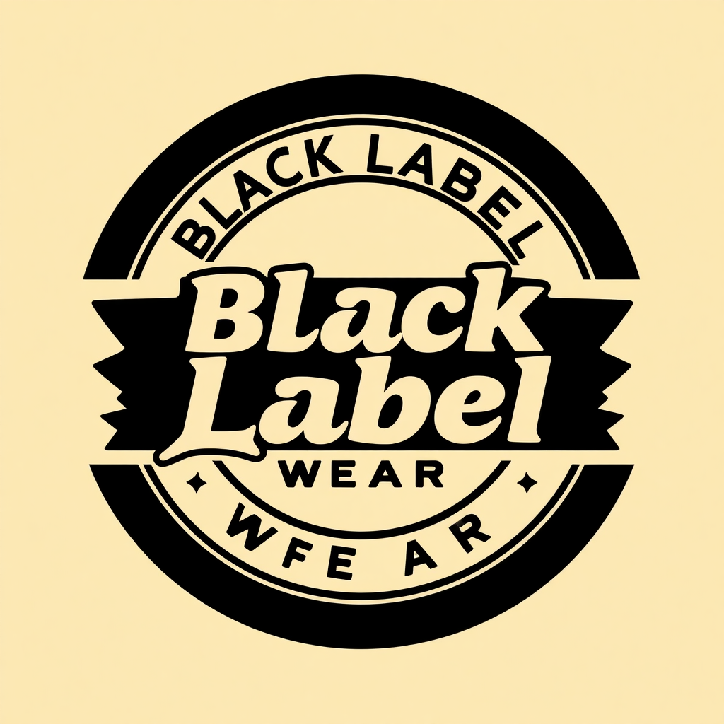 A logo design for a street wear clothing brand 'Black Label Wear'