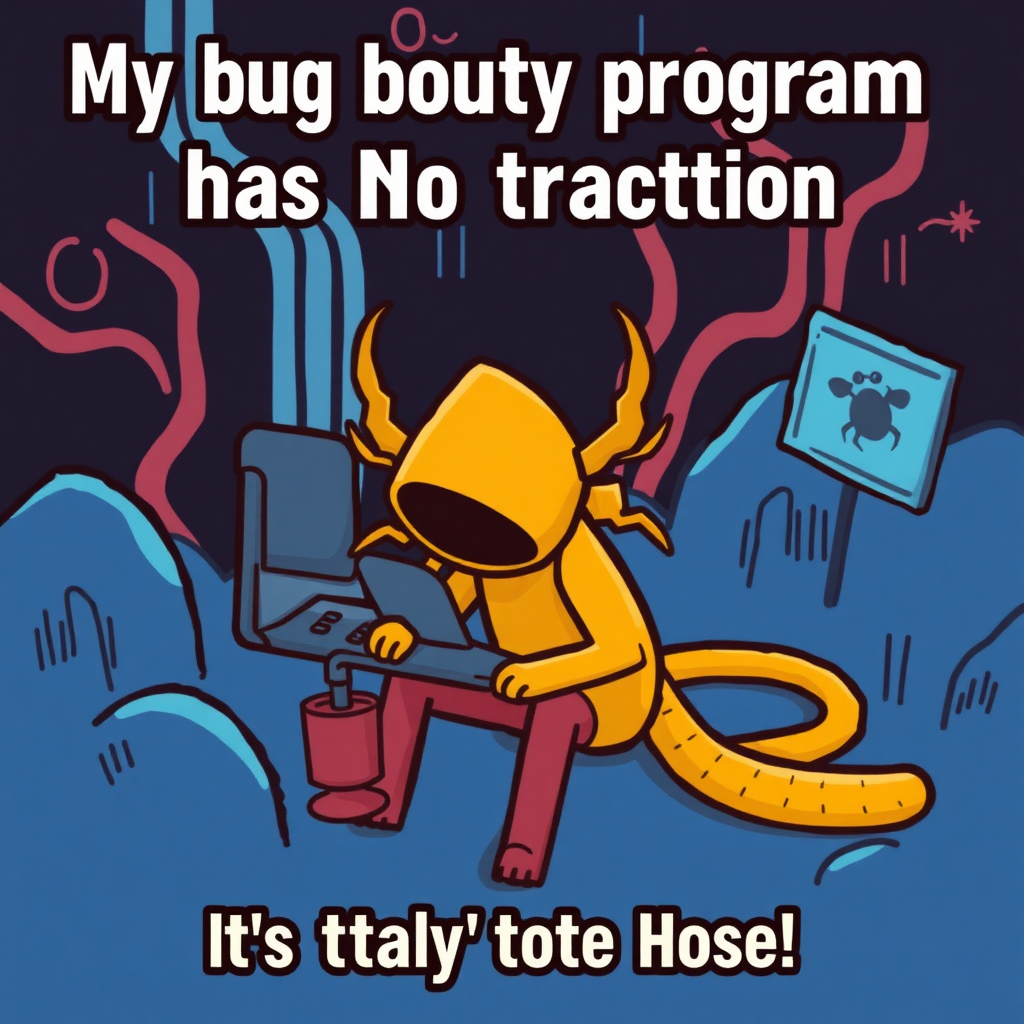 Photograph illustrating the following situation: My bug bounty program has no traction. Nobody is interested in it. It's totally "tote Hose".