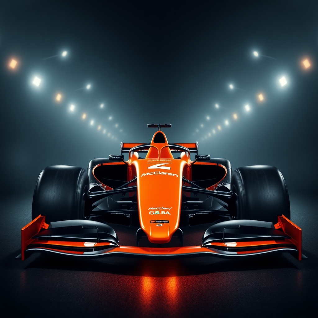 f1 car mclaren in dark backgroud