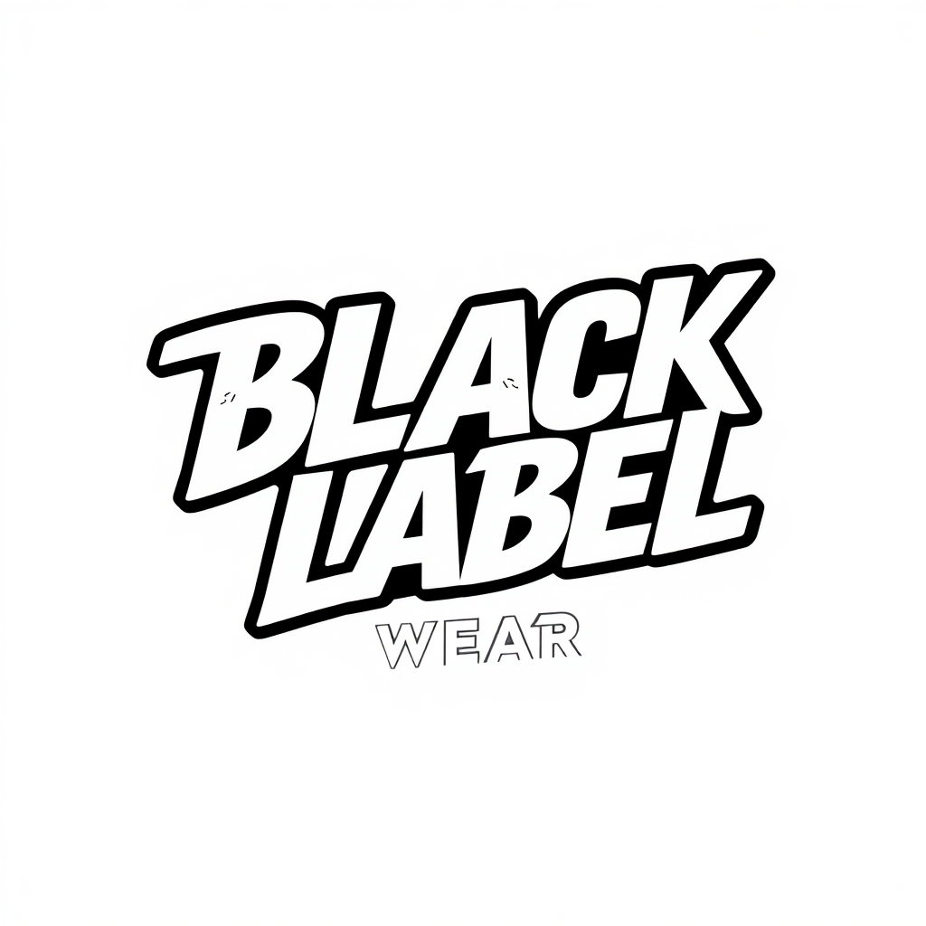 A logo design for a street wear clothing brand 'Black Label Wear'