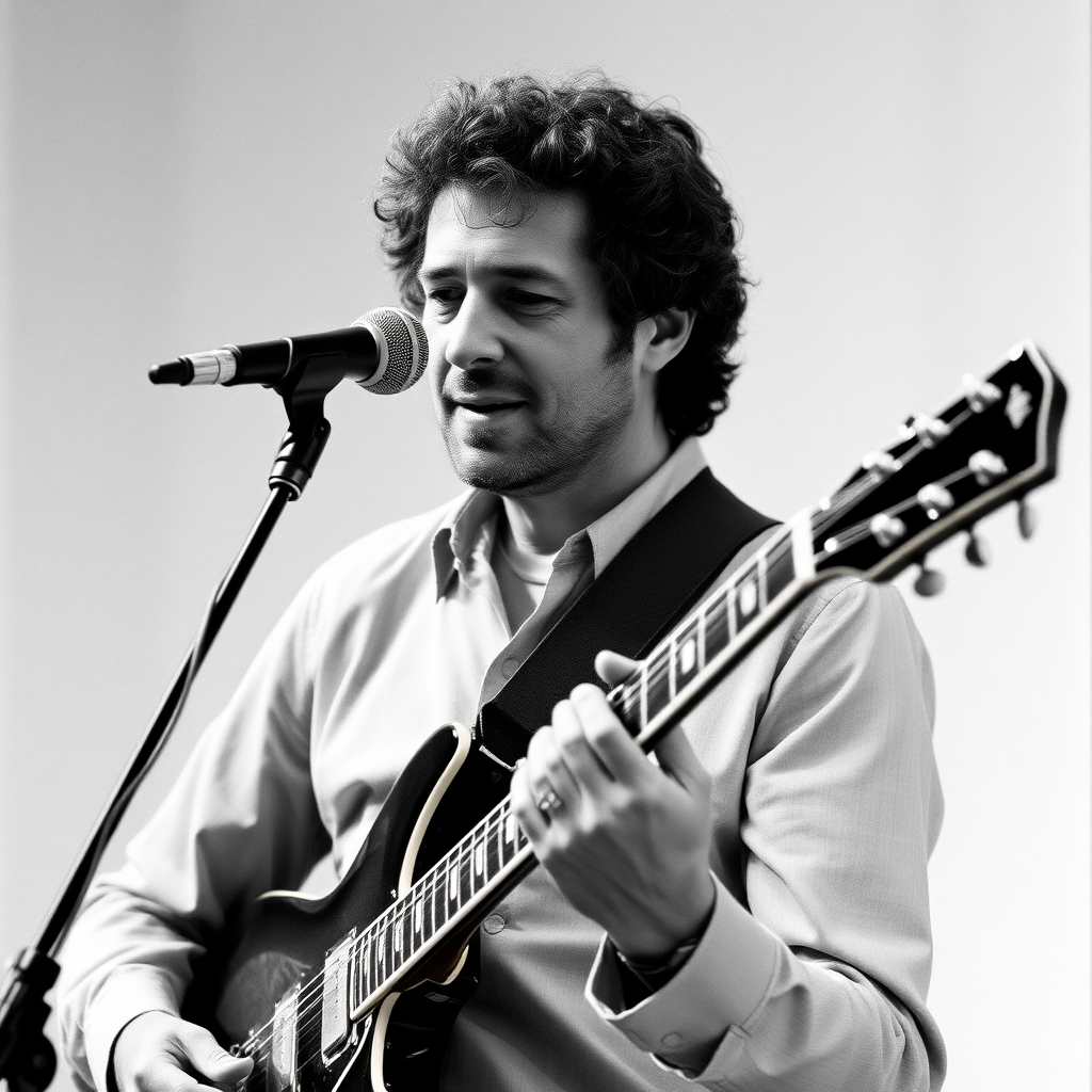 Lucio Battisti, in monochrome