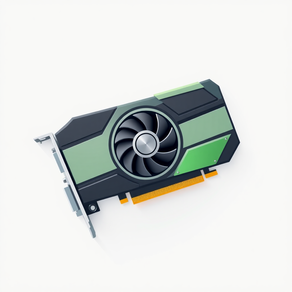 flat icon of graphics card