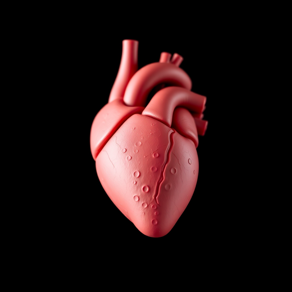 human heart, medicine, black background