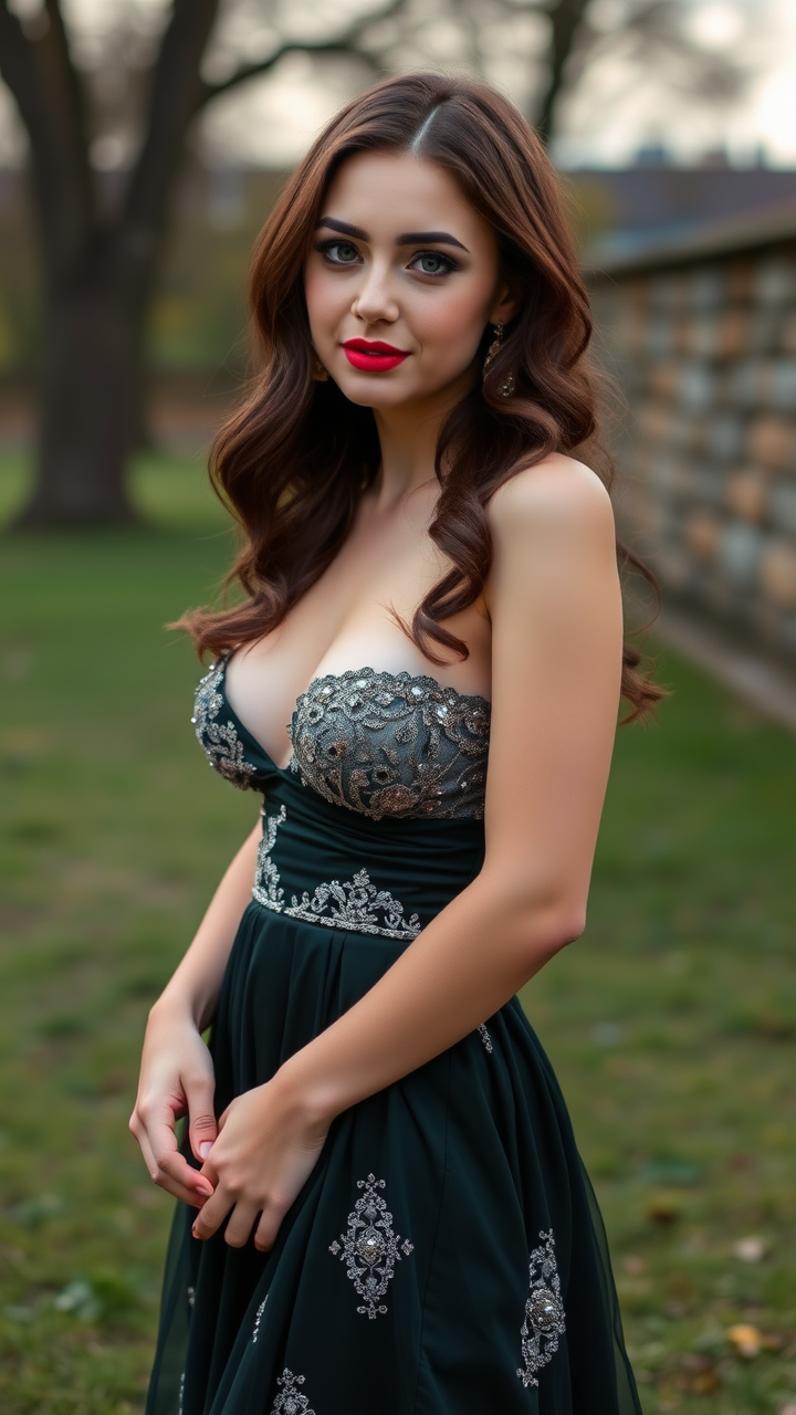 photo, 8K, Ukraine beautiful girl, huge breasts, slim, white skin, full body, 24 years old, outdoor, evening dresses