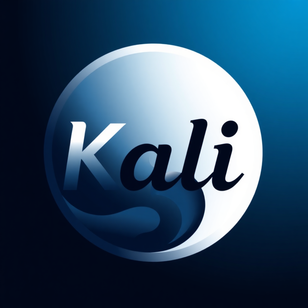 generate a simple vector logo with the word "Kali" within a circle for a marketing agency