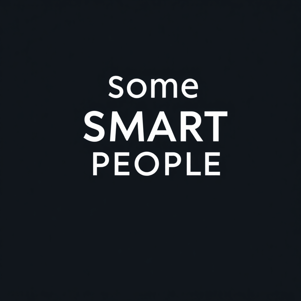 Make the cover art for an e-book about interviews with extremely intelligent individuals from elite high IQ societies. It's called "Some Smart People". It needs to be refined, elegant, somewhat minimalistic but compelling and awe-inspiring.