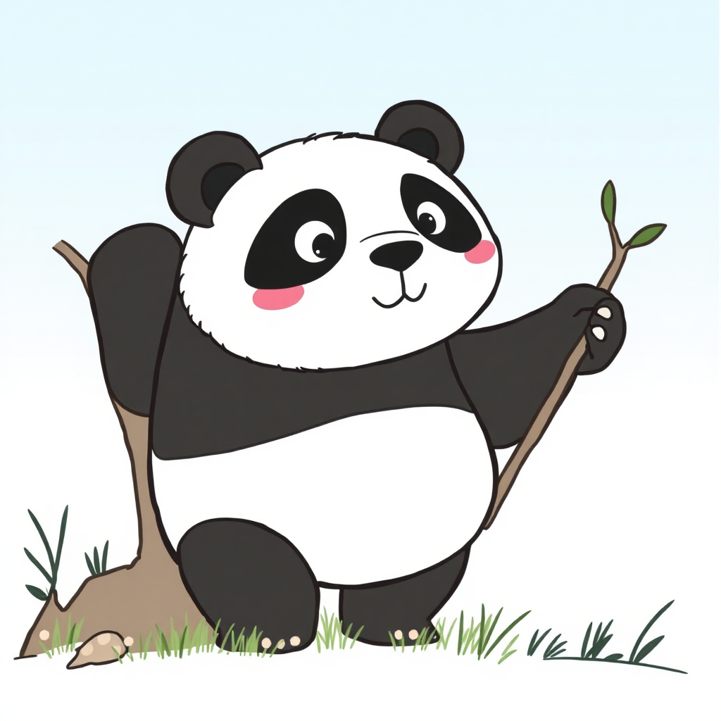 Draw a giant panda, true