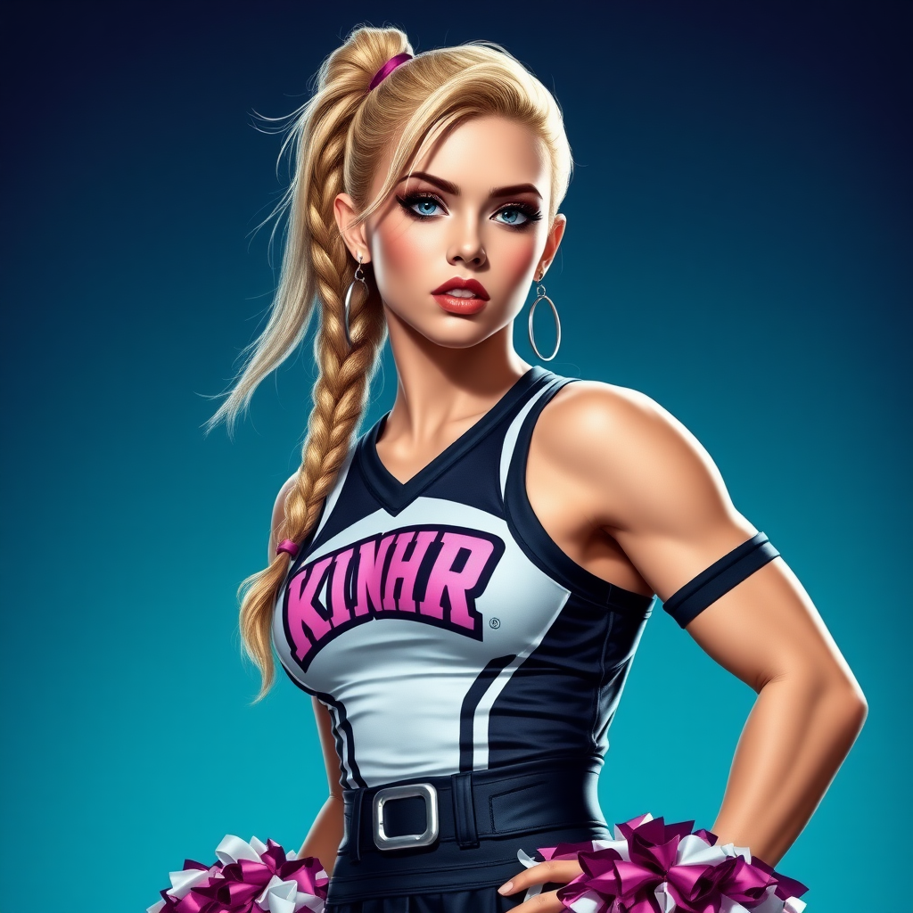 Juliet Starling is a muscular goth and cheerleader of Santa Romero High. She has a very confident and seductive expression while posing for her team.  
Kiss and Love