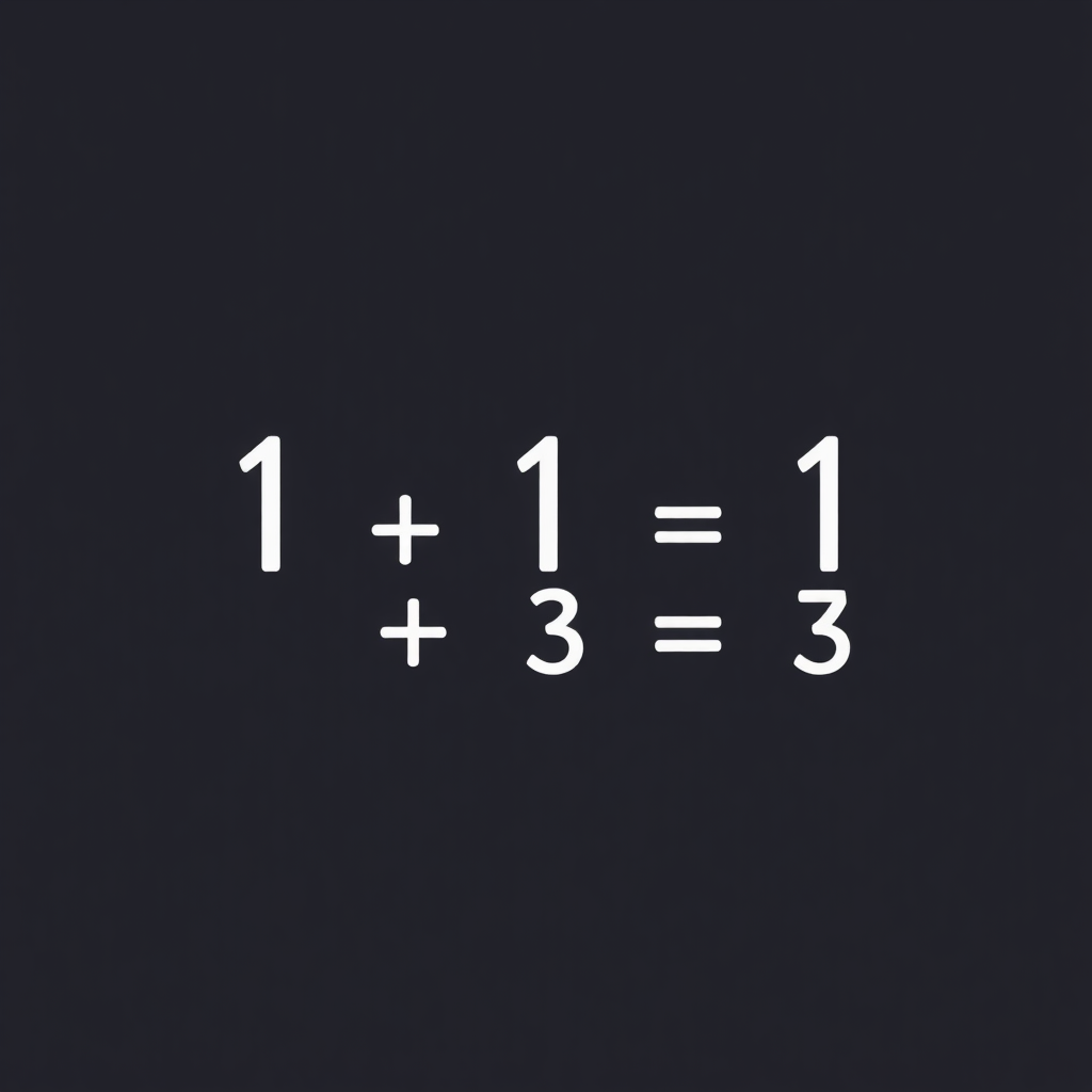 1 + 1 + 1 = 3 * 3 = §§$"!