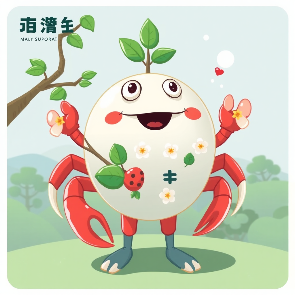 The mascot of Baoding No. 26 Middle School: Nature, Unity, Gratitude, Crabapple, Masterpiece, Sprite.