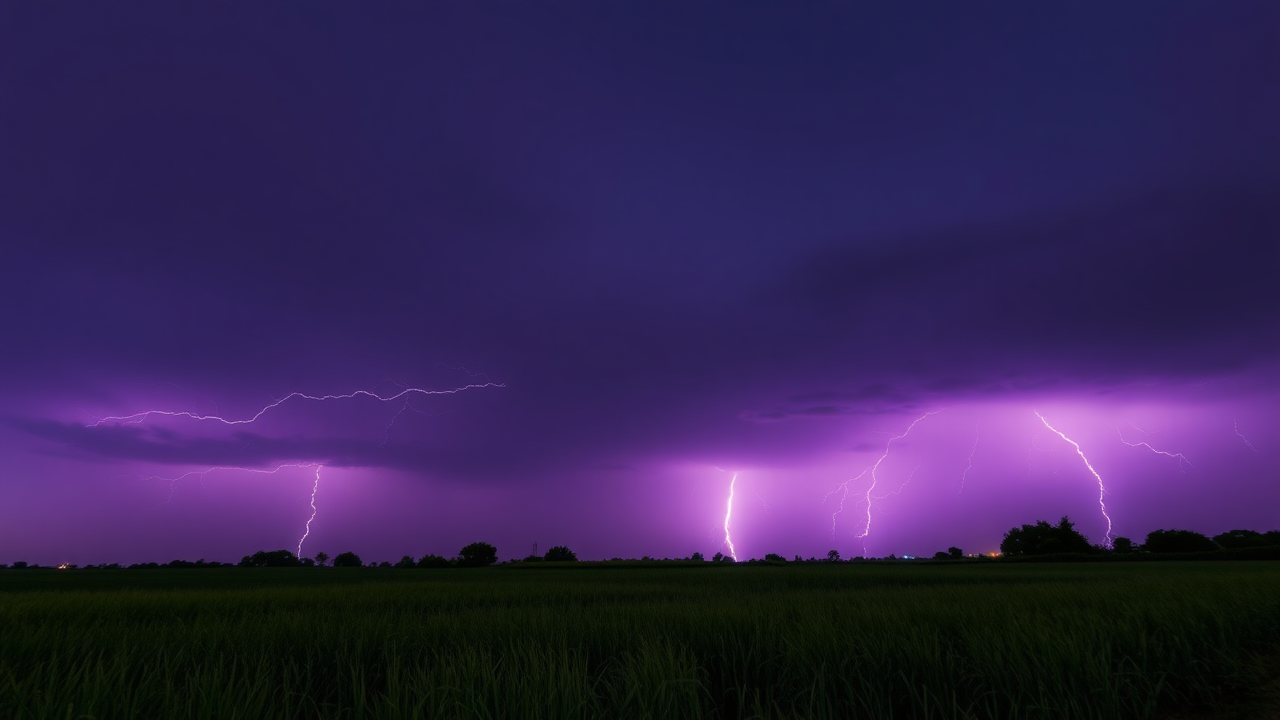 photo,nature,lightning,purple sky,