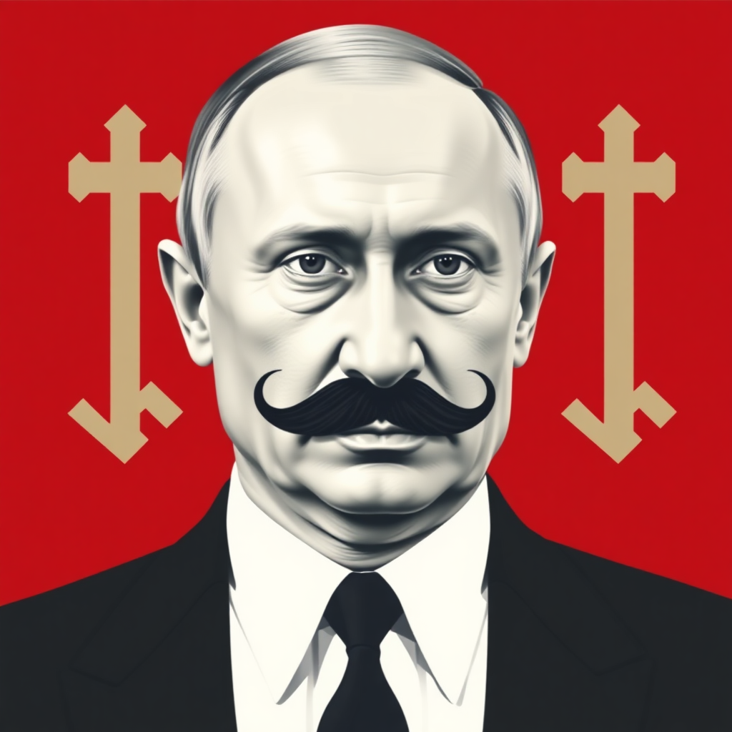 Putin with Hitler's mustache