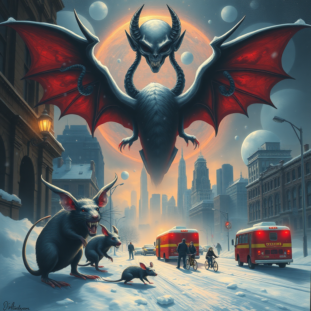 Demon rats invading Boston, Satan, blizzard, ancient aliens