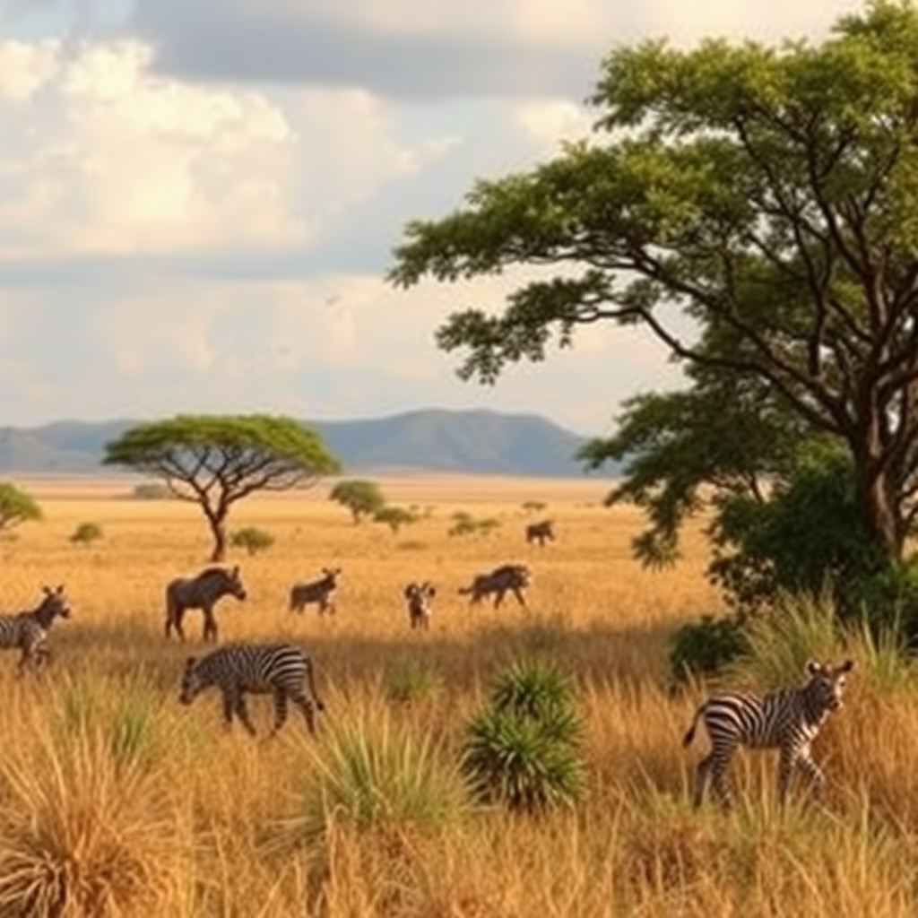 tropical savanna without animals realistic 8K