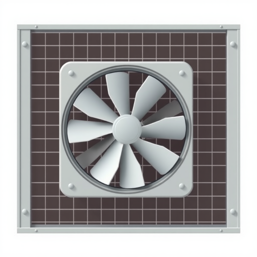 flat icon of hvac condenser, visible fan