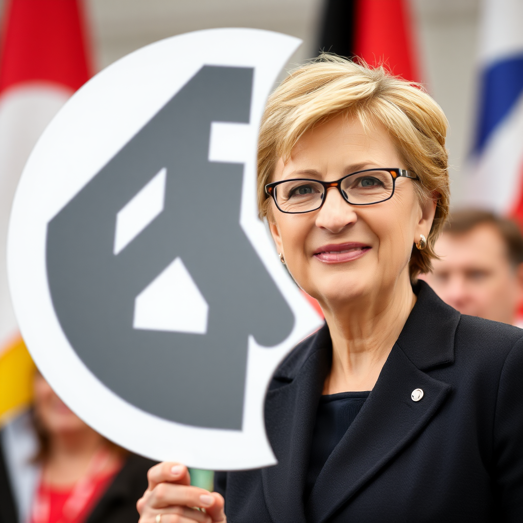 Chancellor with a CDU sign