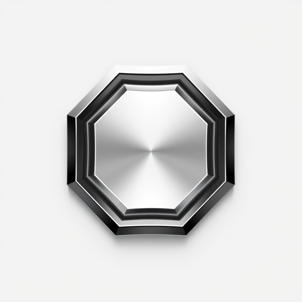 Design a hexagonal button in chrome.