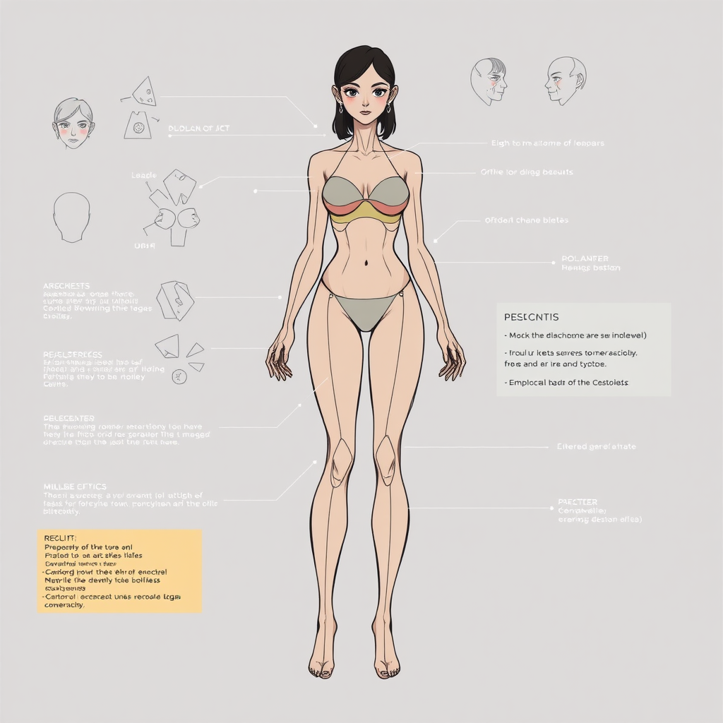 Woman full body schematic