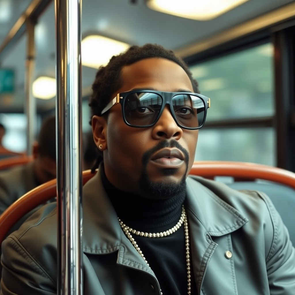 Sean Combs on a bus