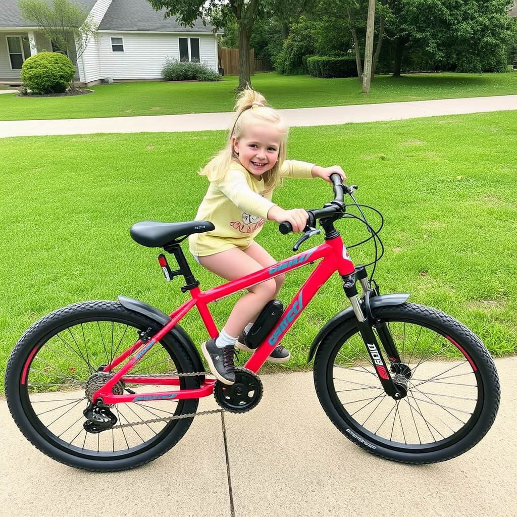 She's so happy with her new bike.