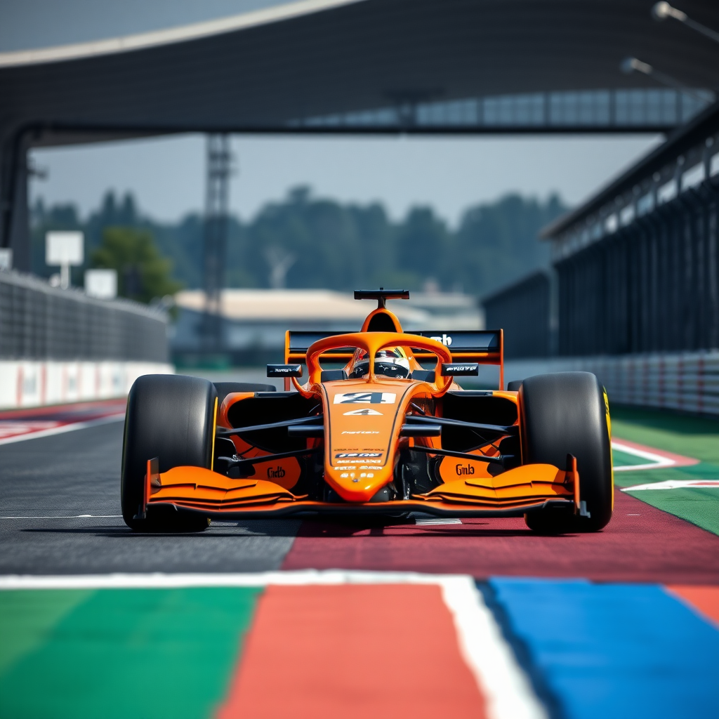 f1 mclaren car in race track