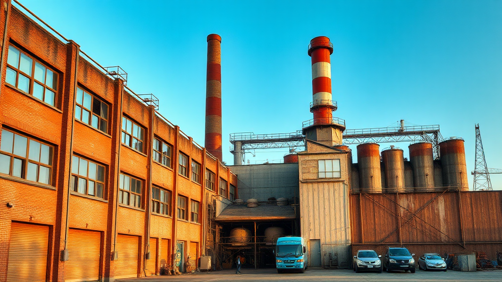 industrial factory building facade