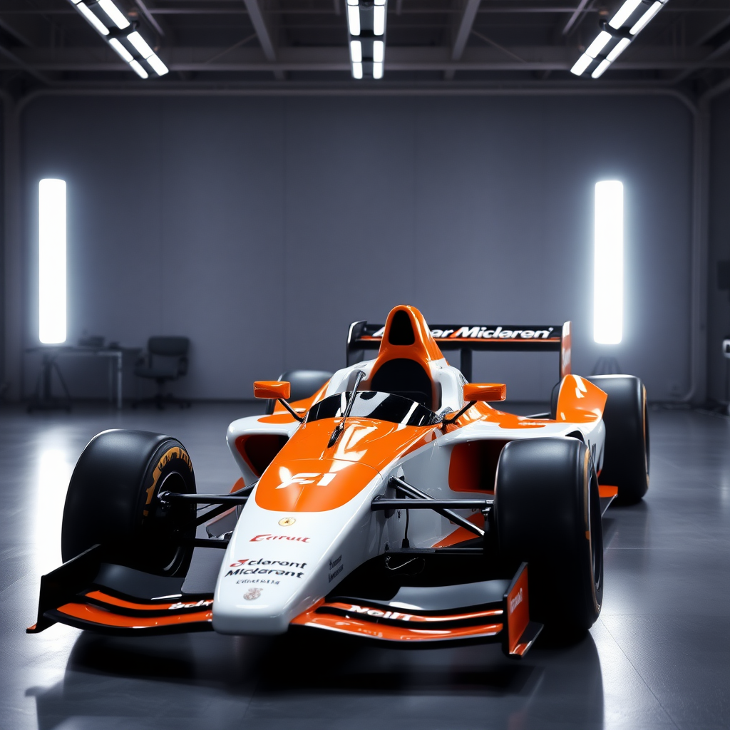 f1 car mclaren photoshoot in background