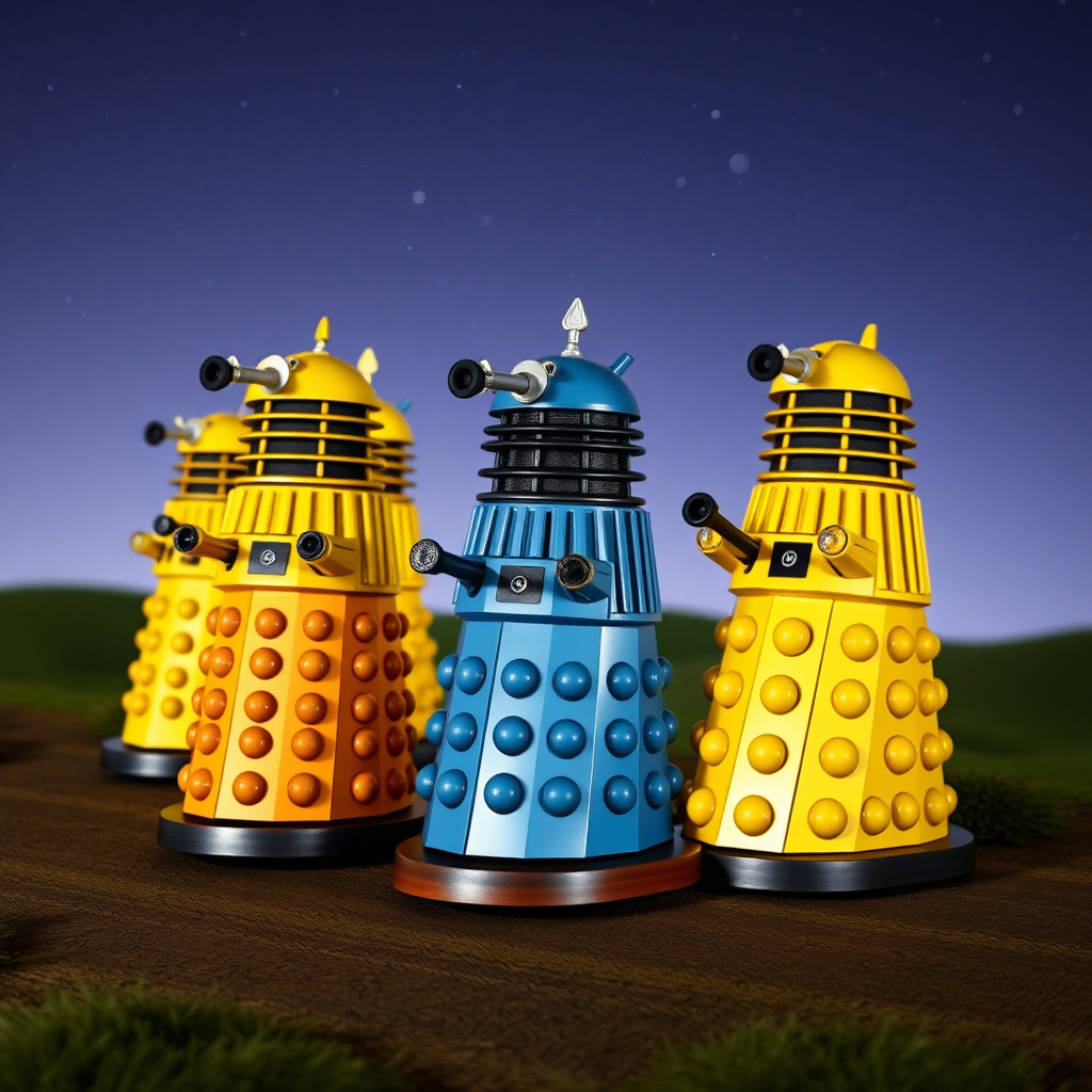 daleks in the style of teletubbies