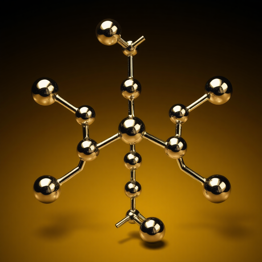 An iron molecule in the style of MC Escher