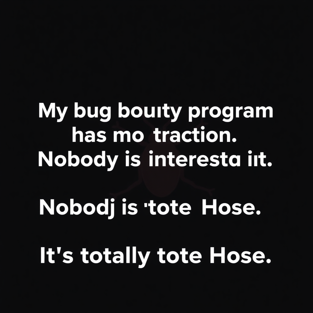 My bug bounty program has no traction. Nobody is interested in it. It's totally "tote Hose."