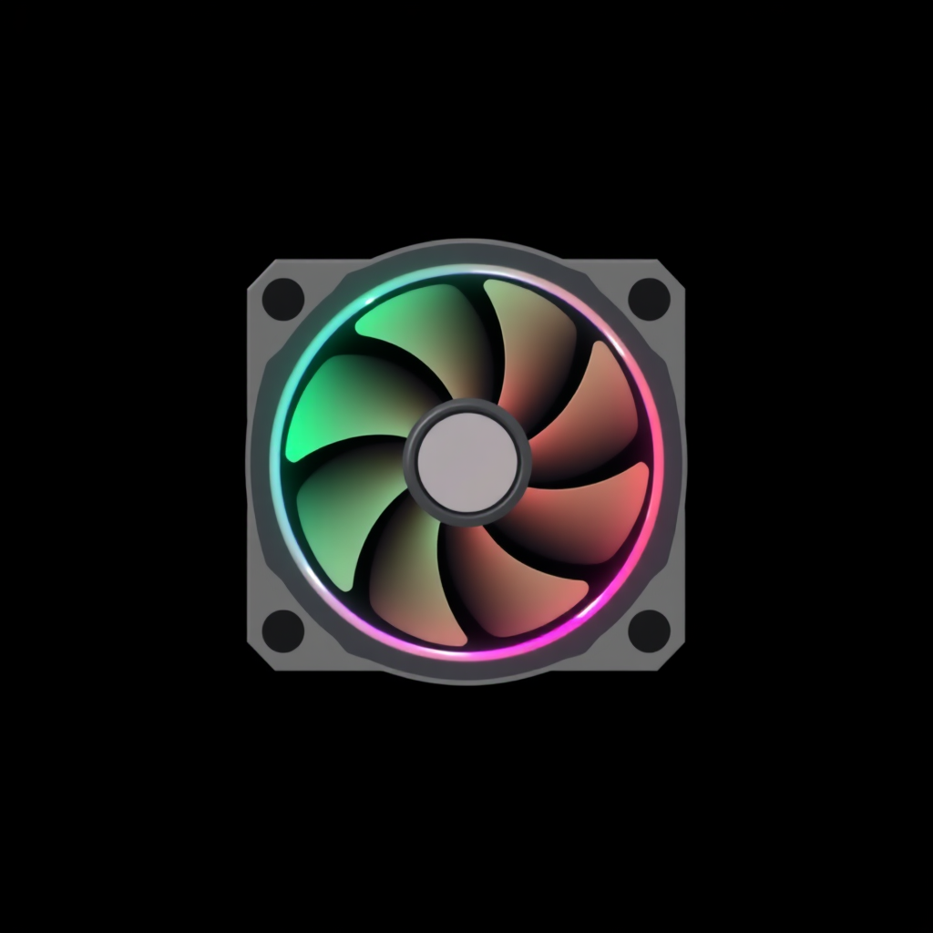 flat icon of 3 fan gpu