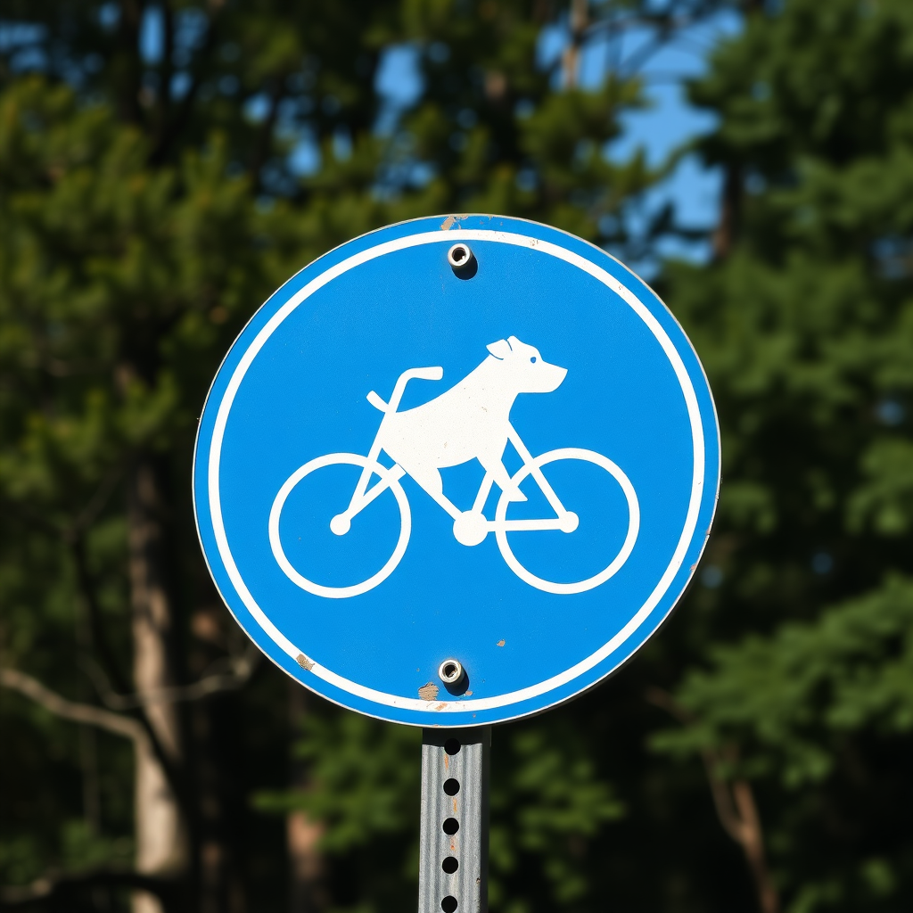 bicycle pitbull road sign