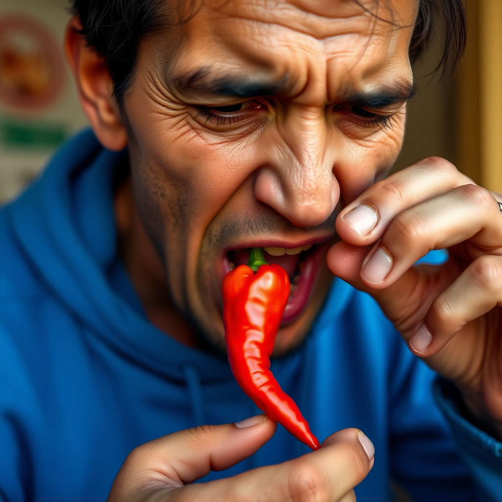 human eating a habanero