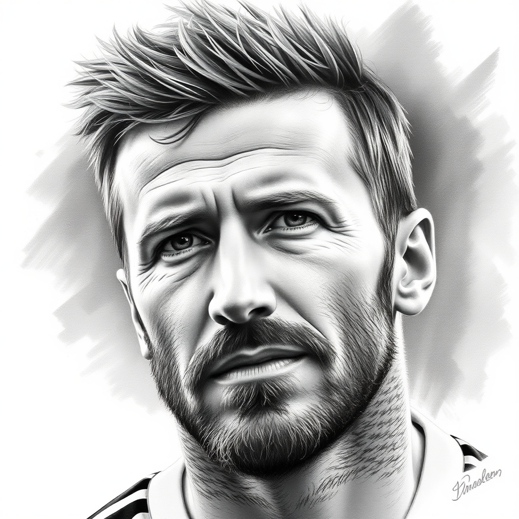 Hyper-Realistic Graphite Drawing of David Beckham