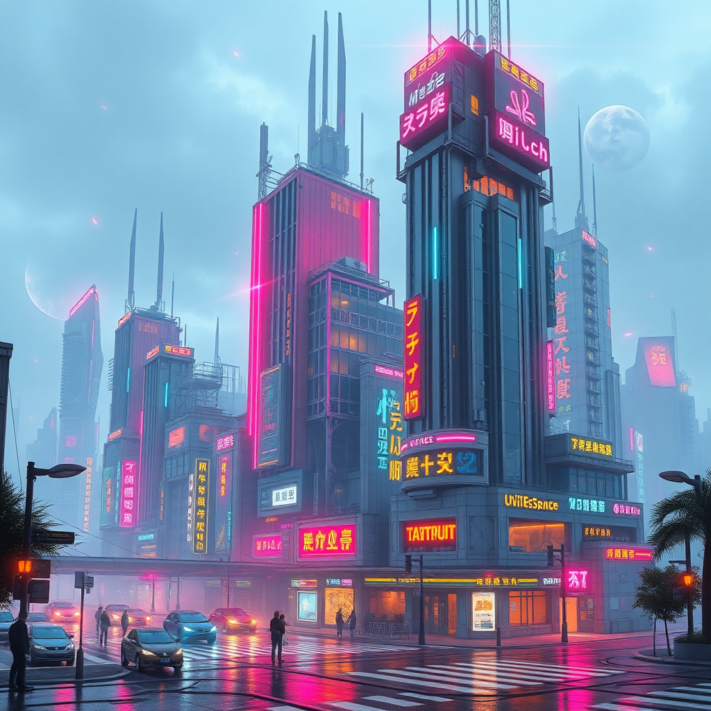 Cyber punk style city