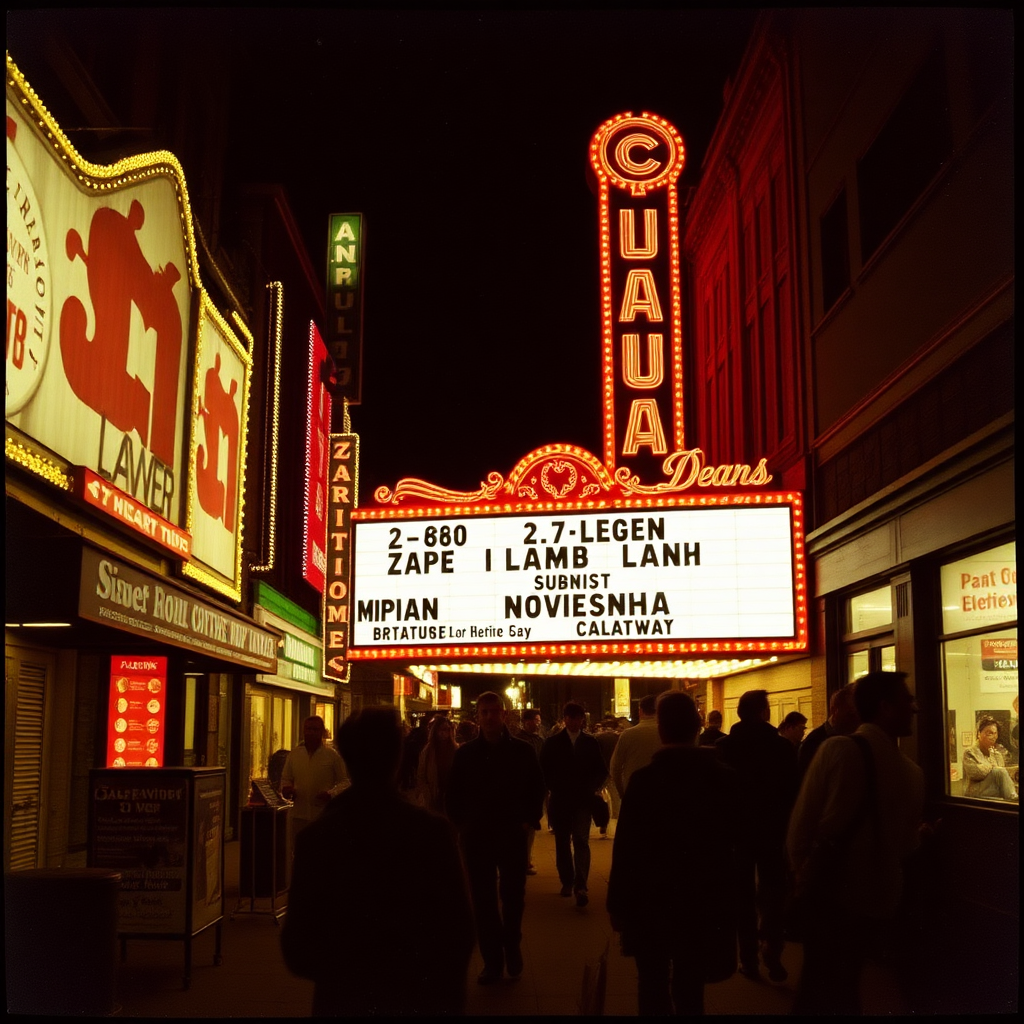 highly detailed Kodachrome color real photograph from 1974 of And the lamb lies down on Broadway  
Suzanne tired, her work all done  
Thinks money-honey-be on-neon  
Cabman's velvet glove sounds the horn  
And the sawdust king spits out his scorn  
Wonder women, you can draw your blind  