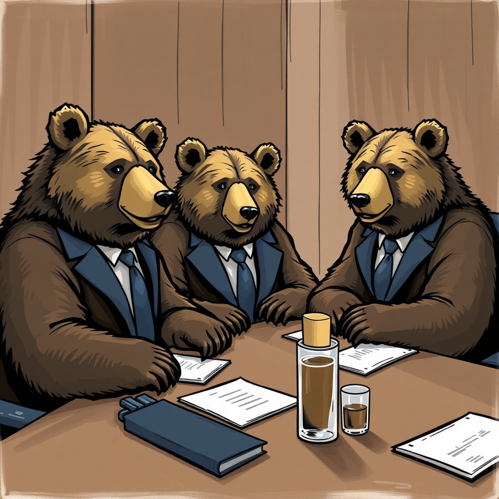 bears at a business meeting