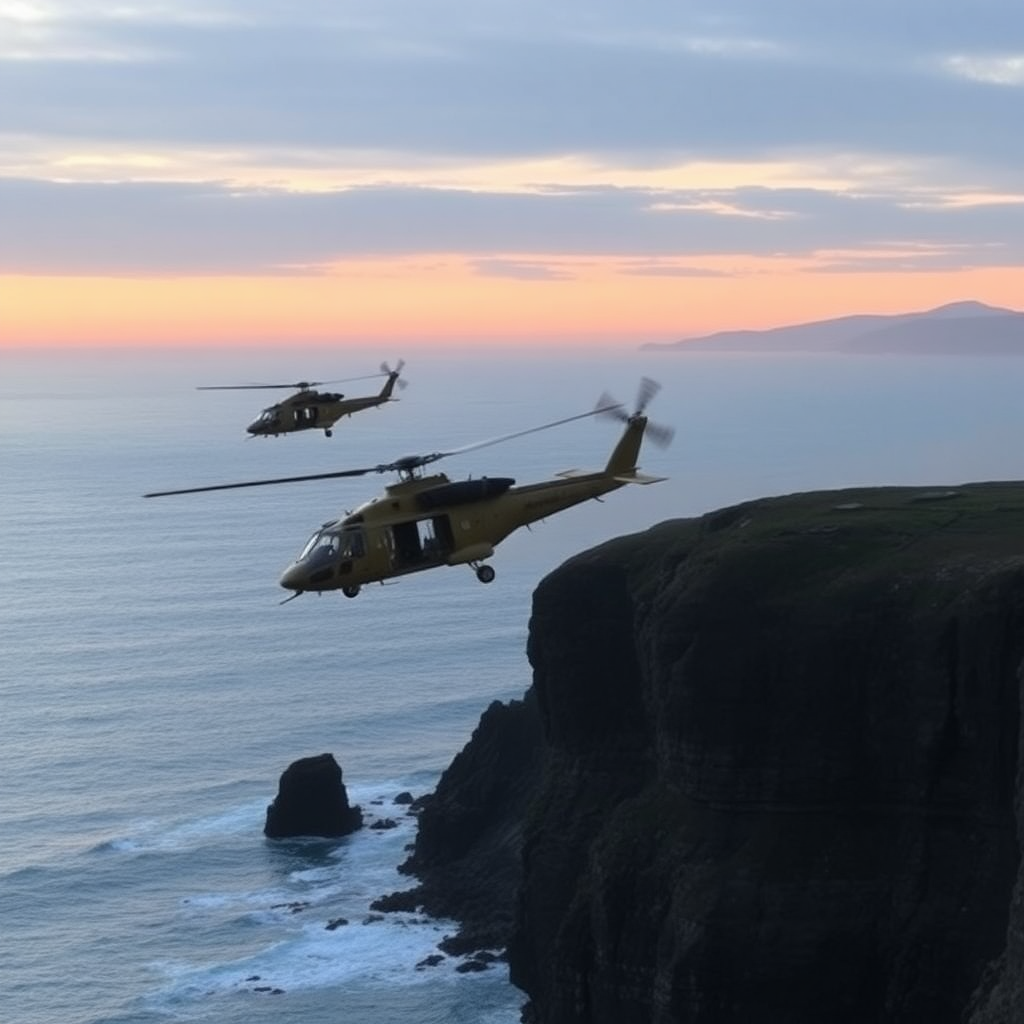 sea king helicopters over godrevy head