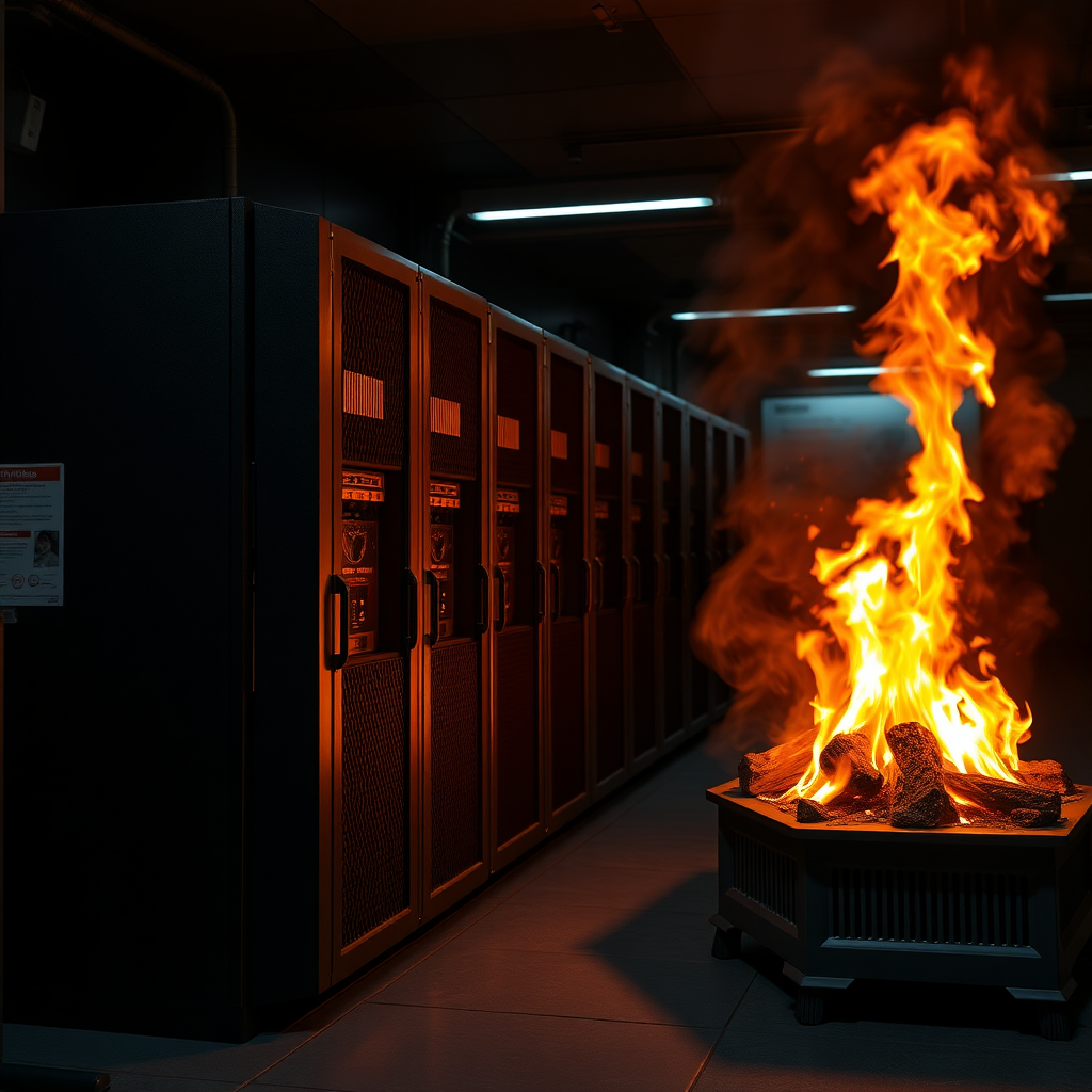 burning server