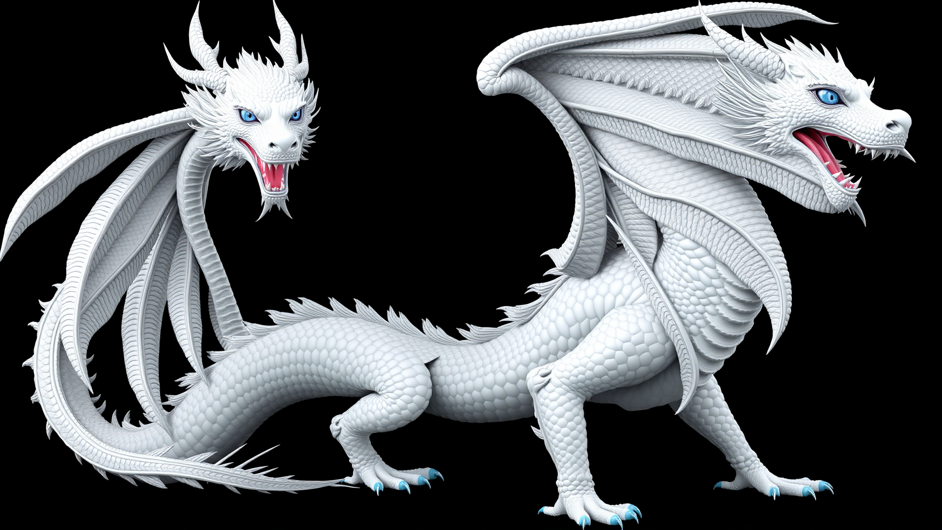 photo, blue-eyes white dragon, full body