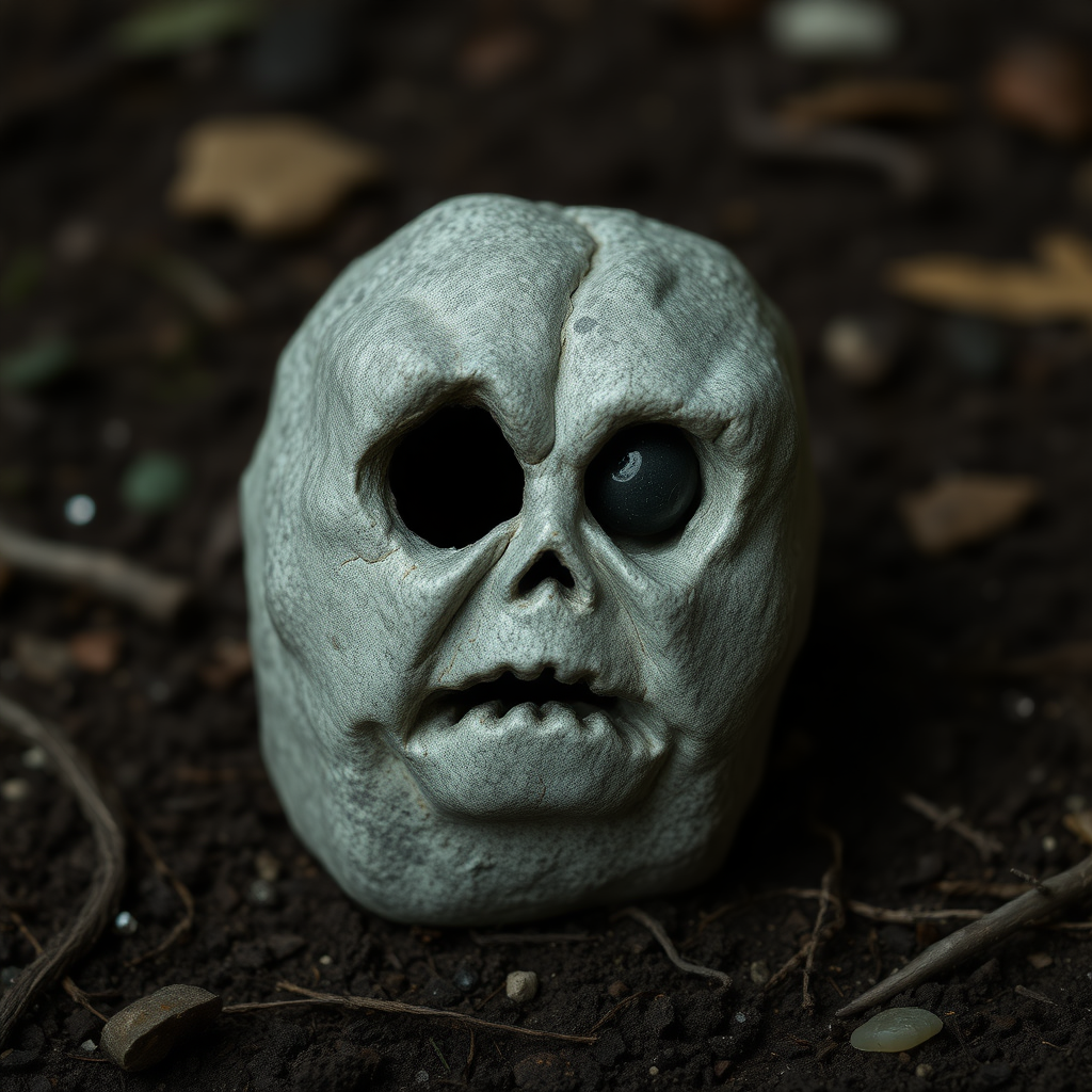 A not looking creepy normal stone with a mouth without eyes