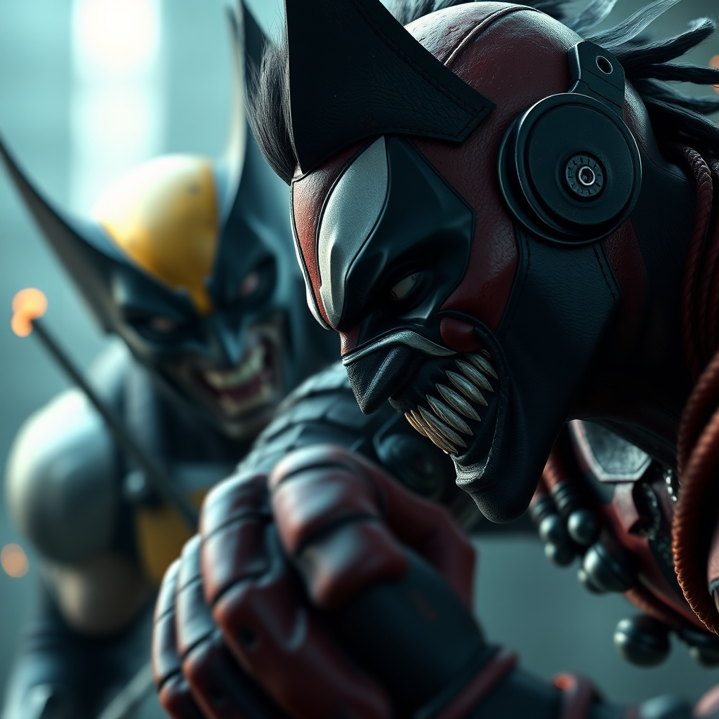 Spawn vs Wolverine in Cinematic Real3D photo-realistic quality.